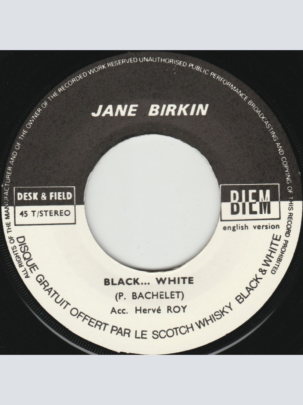 Vinyl / Jane Birkin - Black... White