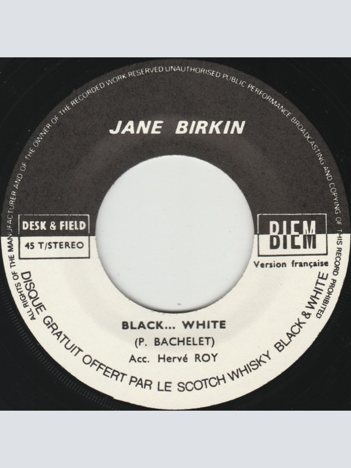 Vinyl / Jane Birkin - Black... White