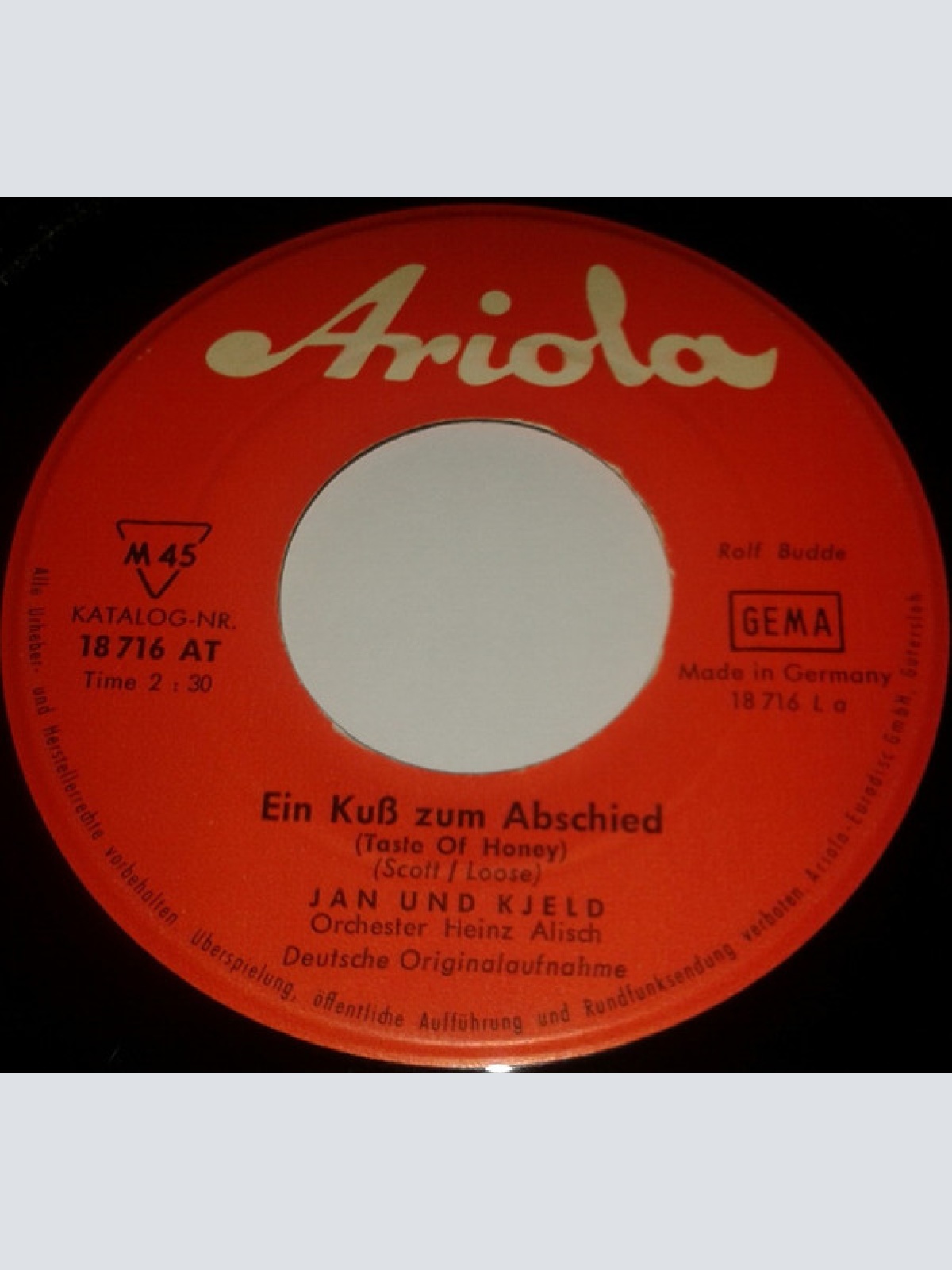 Vinyl / Jan + Kjeld* - Ein Kuß Zum Abschied (Taste Of Honey) (Deutsche Originalaufnahme)