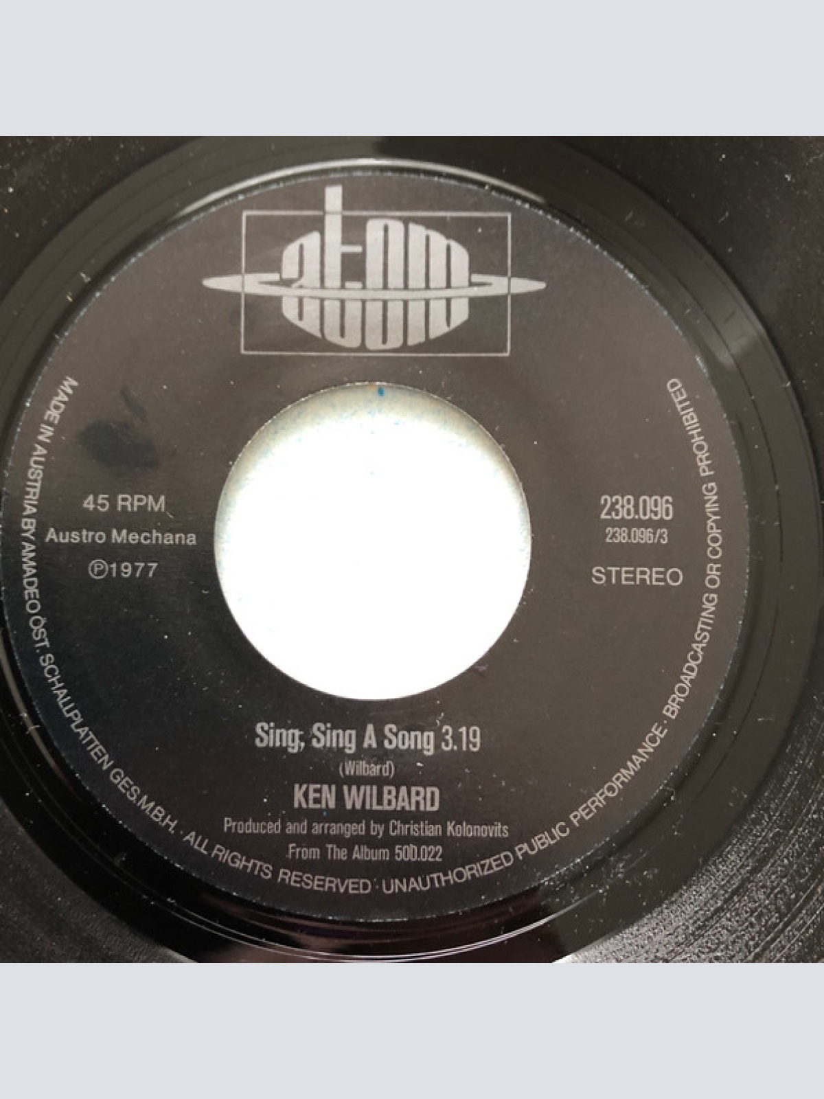 Vinyl / Ken Wilbard - Sing, Sing A Song / You're Burning
