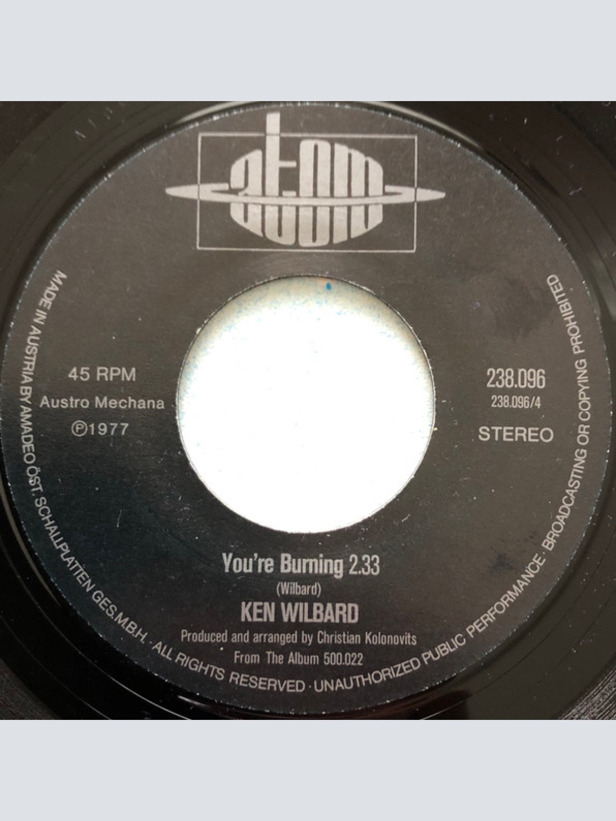Vinyl / Ken Wilbard - Sing, Sing A Song / You're Burning