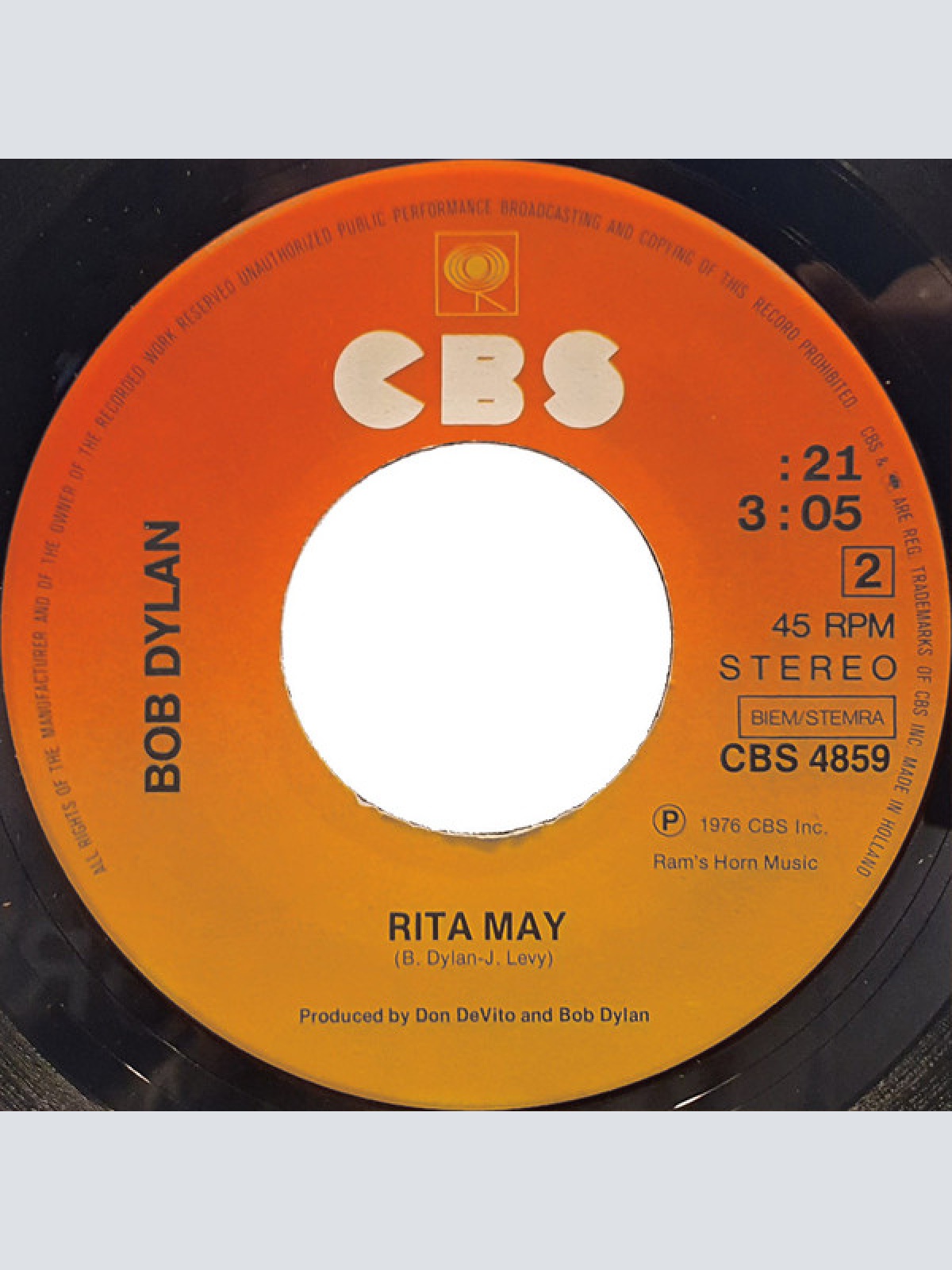 Vinyl / Bob Dylan - Stuck Inside Of Mobile With The Memphis Blues Again / Rita May