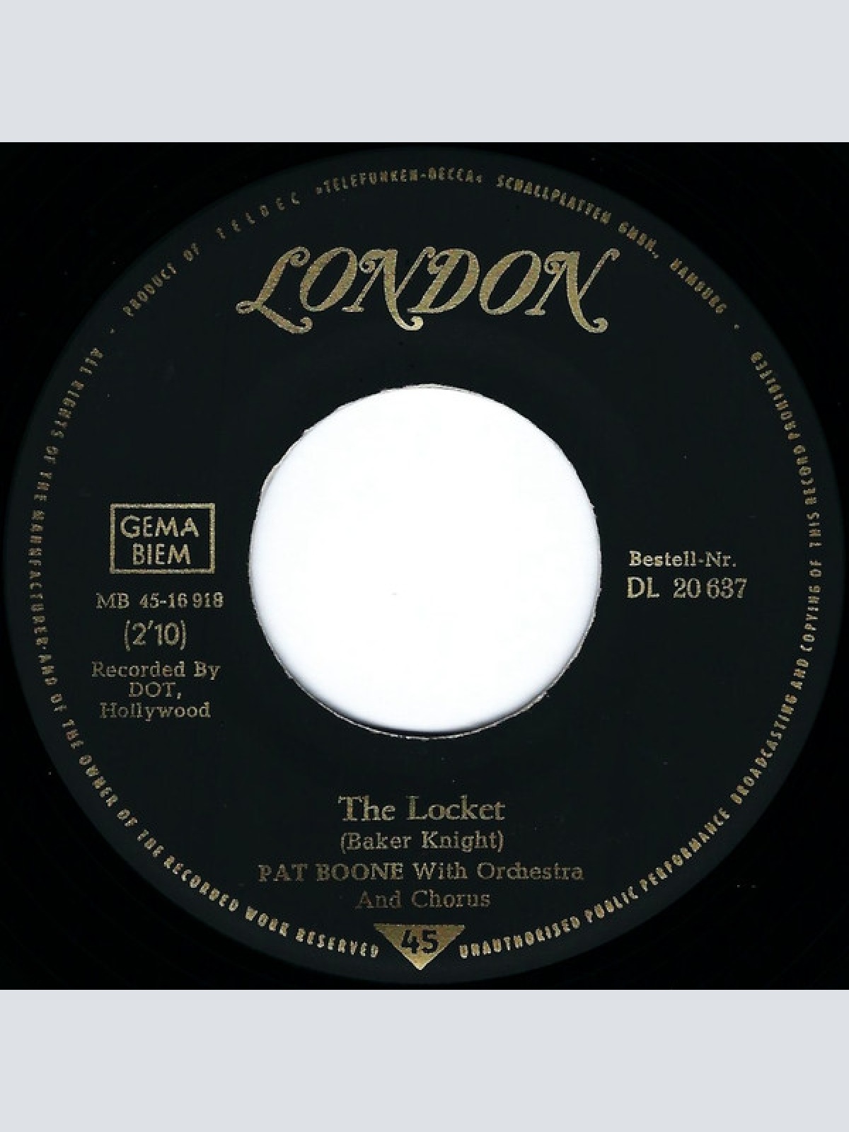Vinyl / Pat Boone - Speedy Gonzales (Kleiner Gonzales) / The Locket
