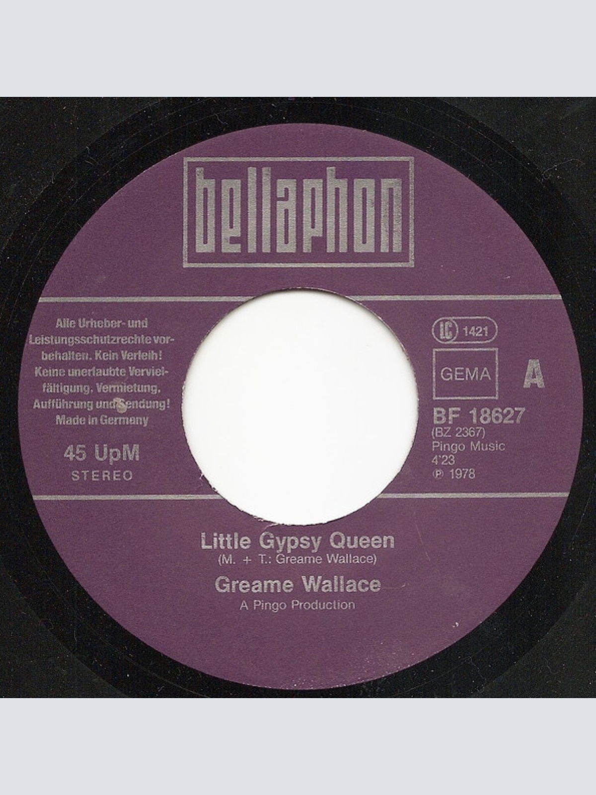 Vinyl / Greame Wallace - Little Gypsy Queen