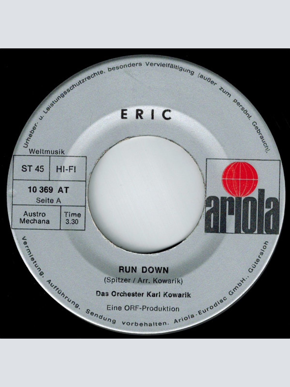 Vinyl / Eric* - Run Down / Returned To Italy