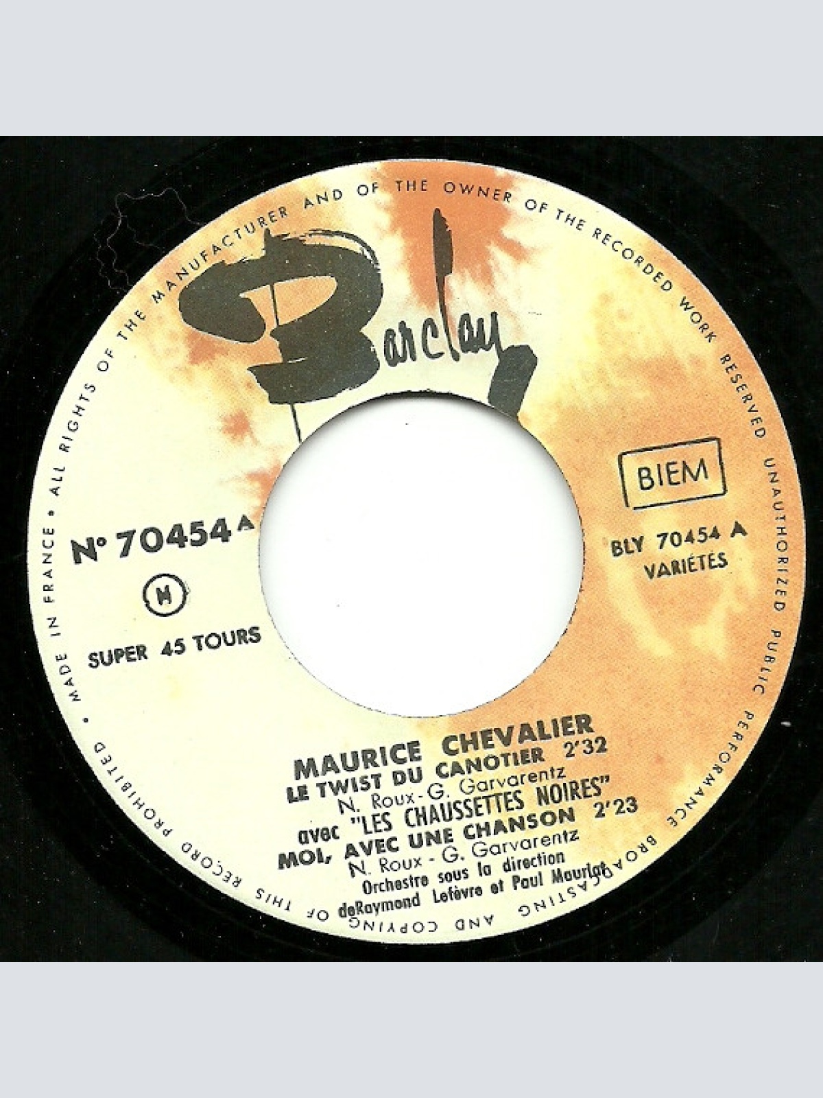 Vinyl / Maurice Chevalier avec Les Chaussettes Noires - Le Twist Du Canotier