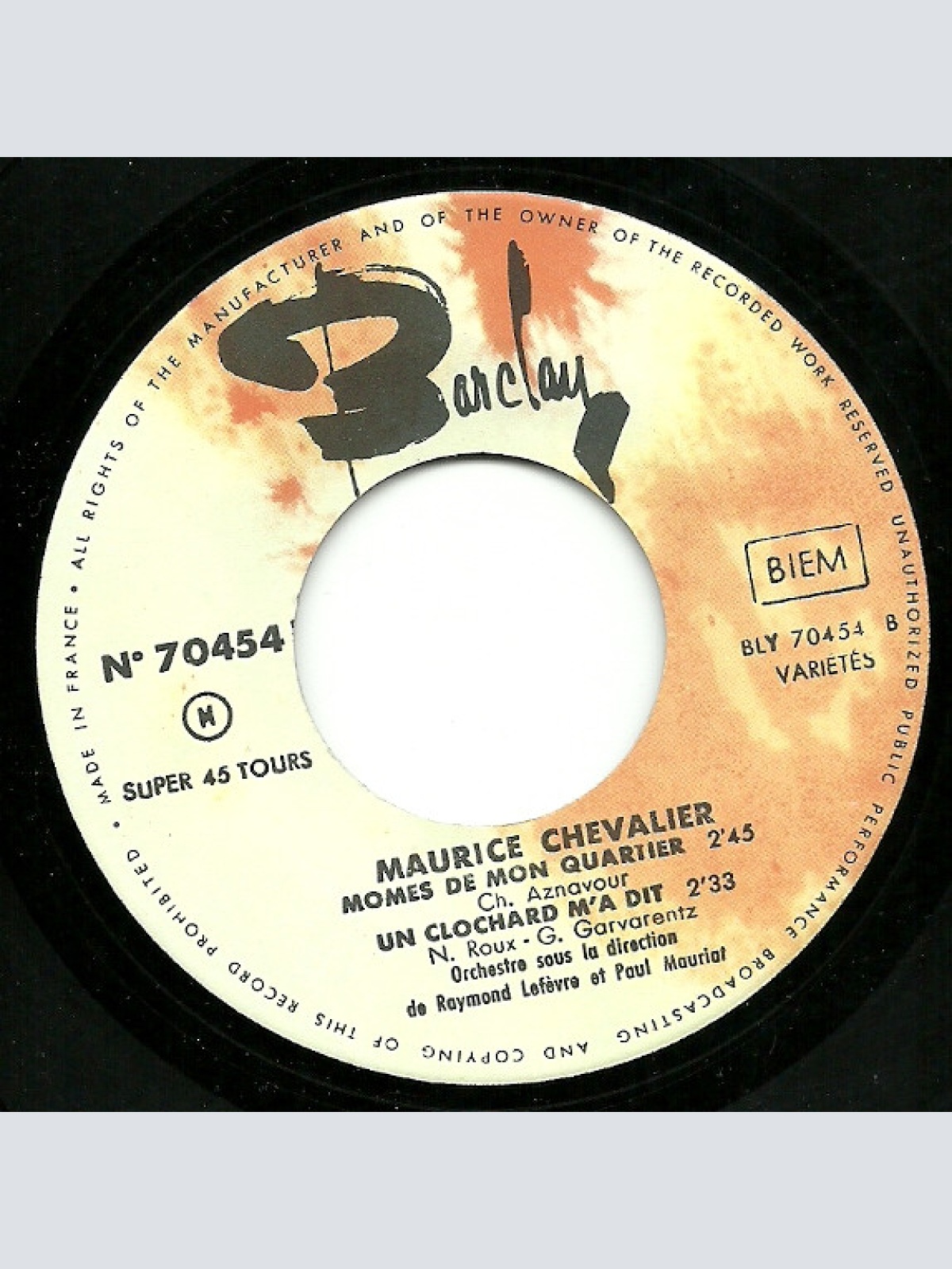 Vinyl / Maurice Chevalier avec Les Chaussettes Noires - Le Twist Du Canotier