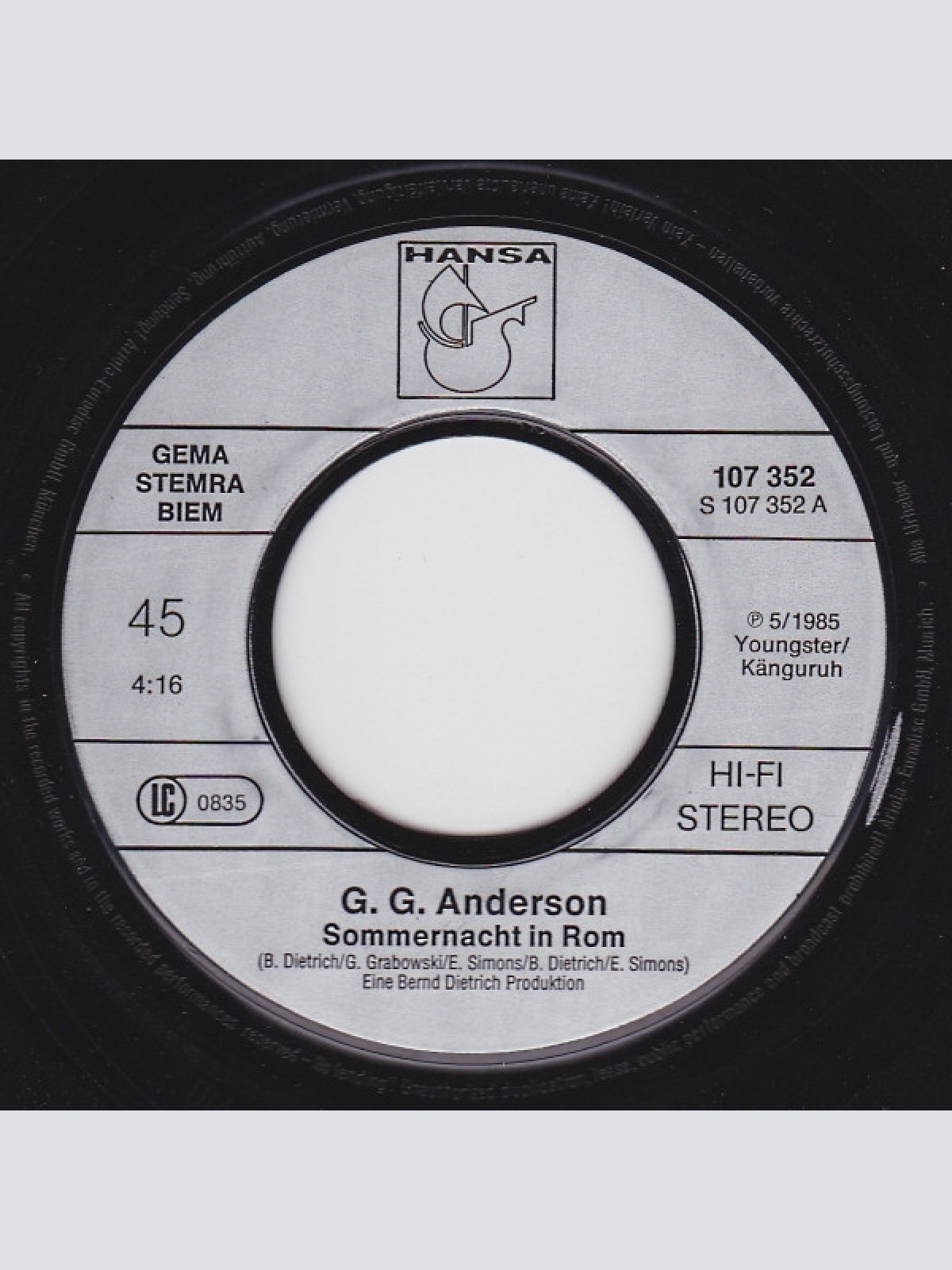 Vinyl / G.G. Anderson - Sommernacht In Rom