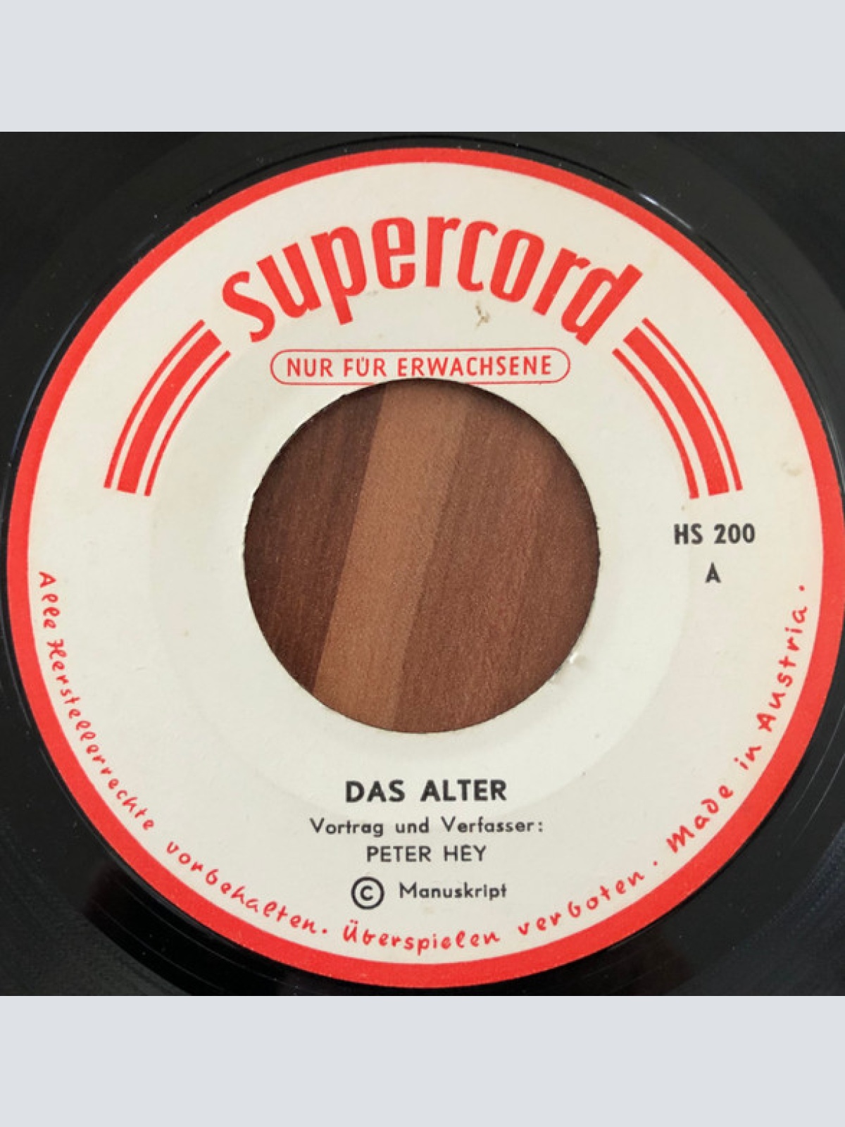 Vinyl / Peter Hey - Das Alter