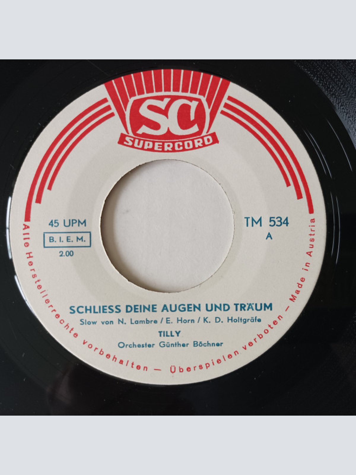 Vinyl / Tilly (2), Orchester Günther Böchner - Schliess Deine Augen Und Träum