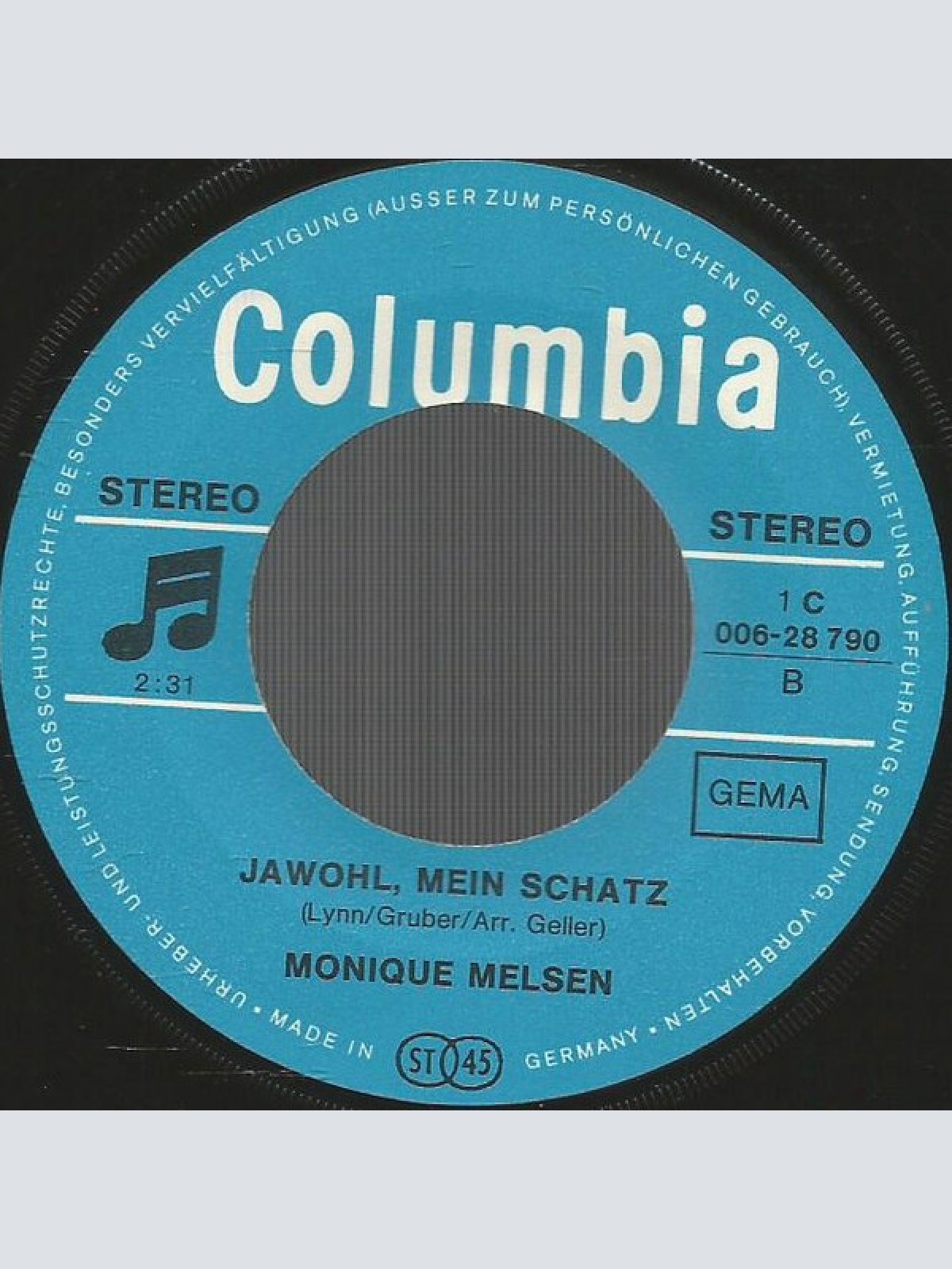 Vinyl / Monique Melsen - Wie Ein Bunter Kinderball / Jawohl, Mein Schatz