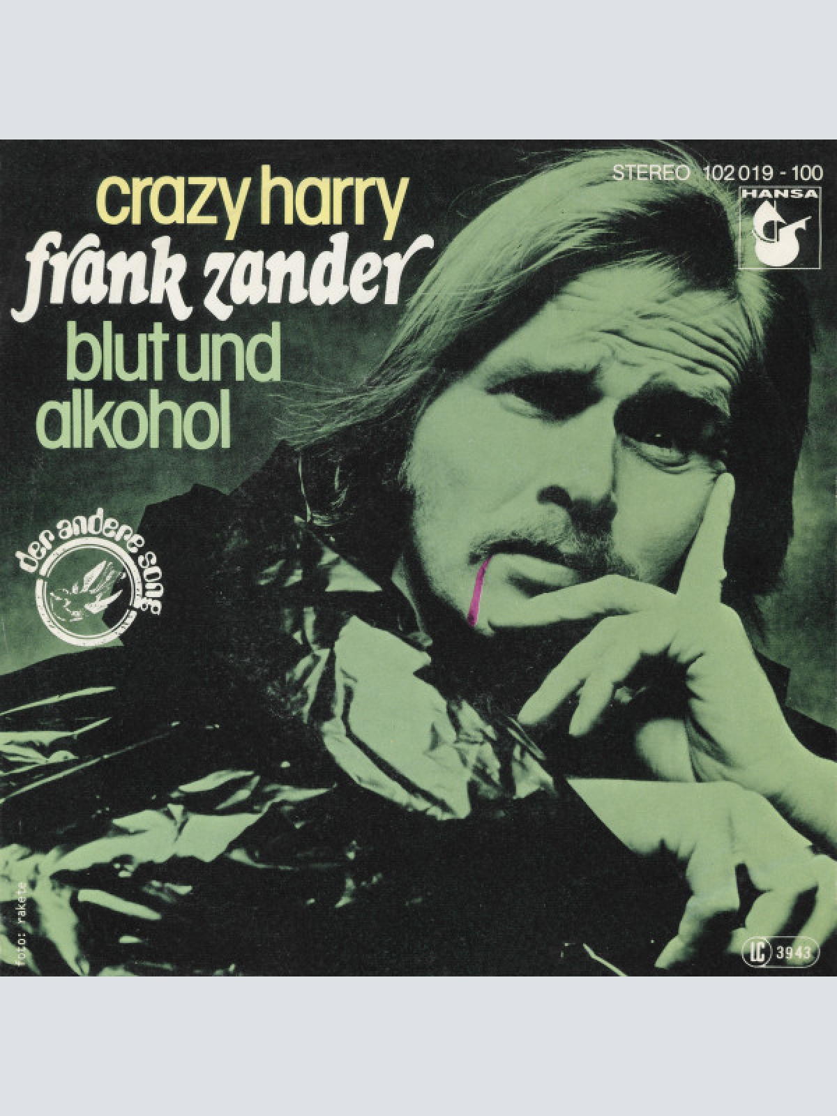 Vinyl / Frank Zander - Crazy Harry / Blut Und Alkohol