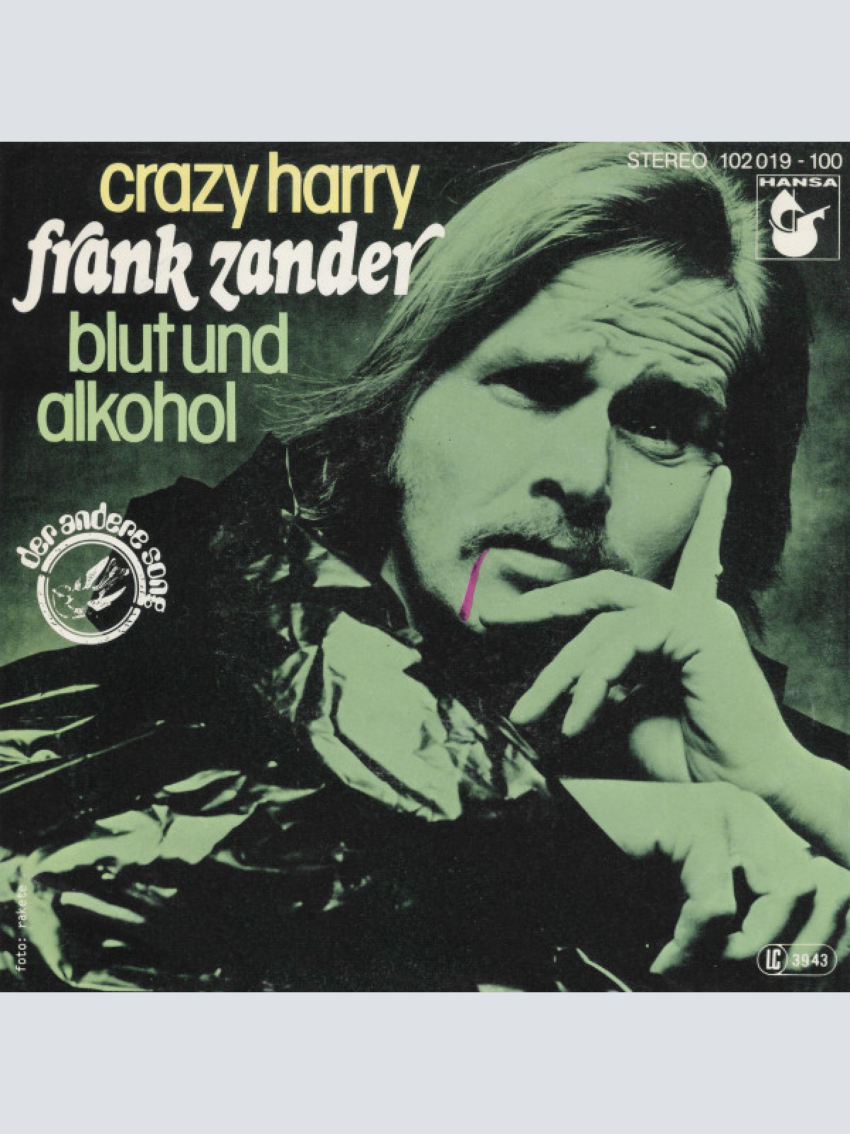Vinyl / Frank Zander - Crazy Harry / Blut Und Alkohol