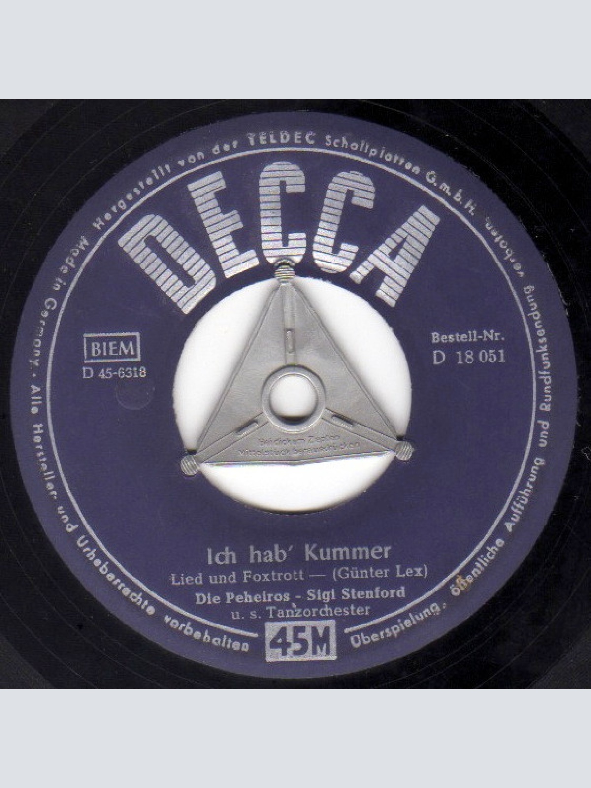 Vinyl / Die Peheiros, Sigi Stenford Und Sein Tanzorchester* - Ich Hab' Kummer / Wir Sind Drei Junggesellen