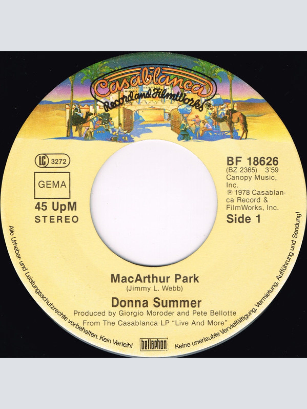 Vinyl / Donna Summer - MacArthur Park