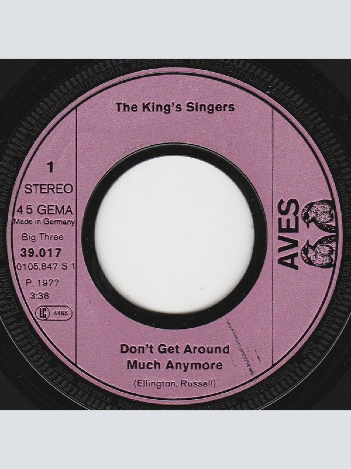 Vinyl / The King's Singers - Don't Get Around Much Anymore