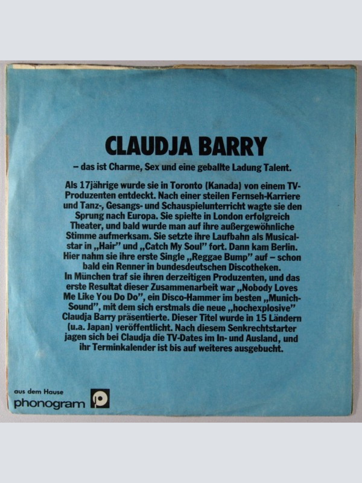 Vinyl / Claudja Barry - Why Must A Girl Like Me