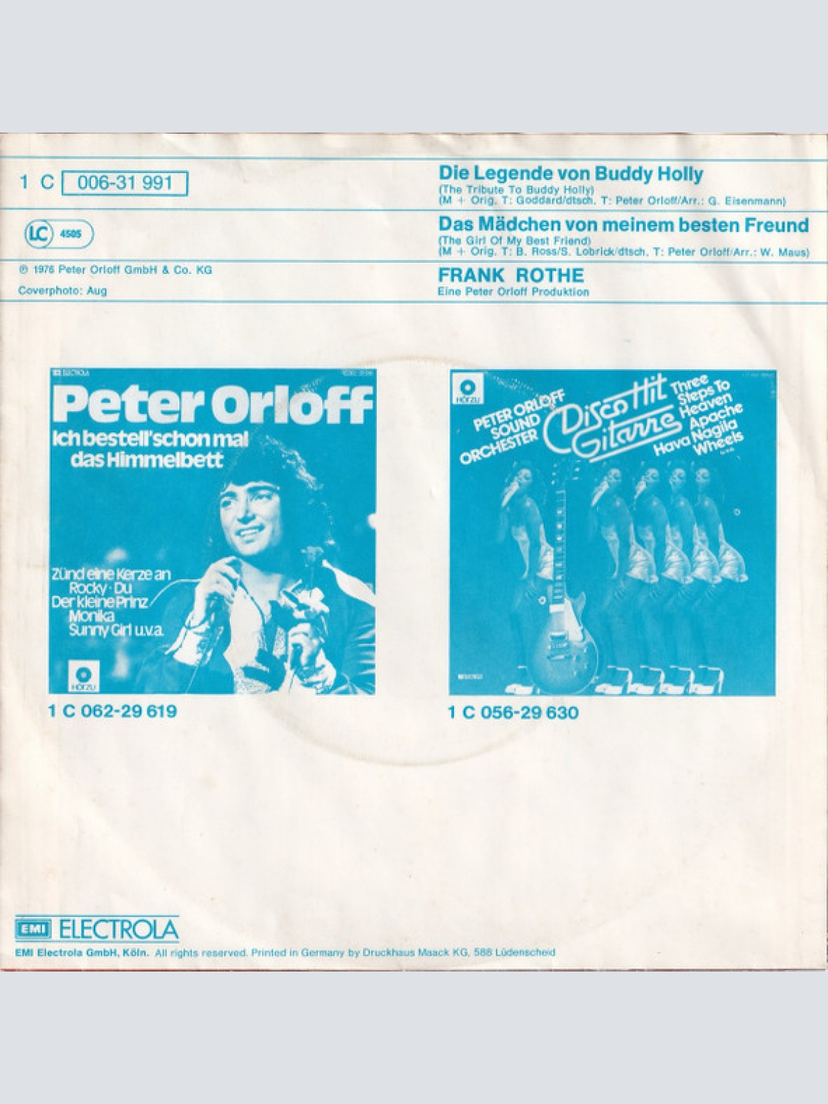 Vinyl / Frank Rothe - Die Legende Von Buddy Holly (The Tribute To Buddy Holly)