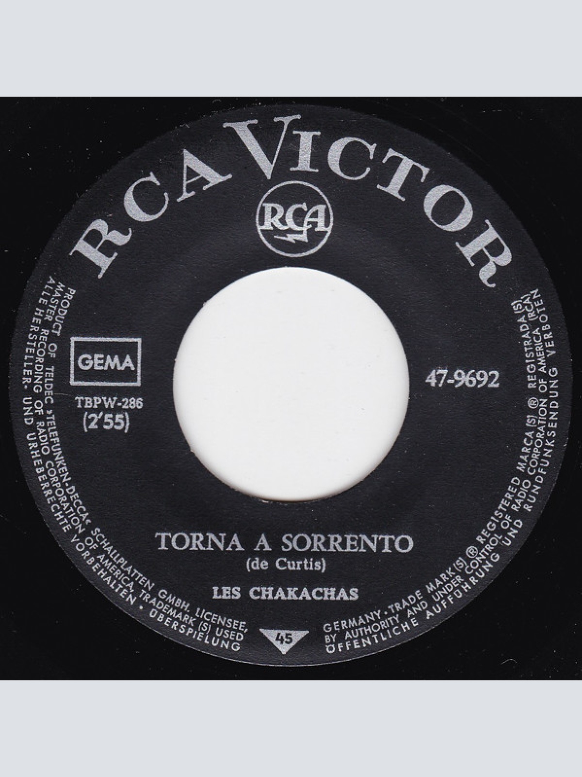 Vinyl / Les Chakachas* - El "Potofo" / Torna A Sorrento