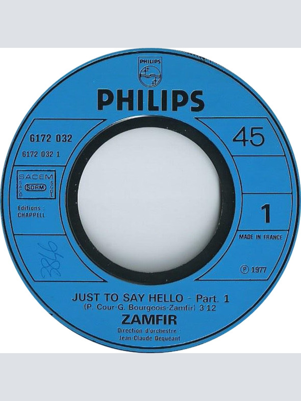Vinyl / Zamfir* - Just To Say Hello