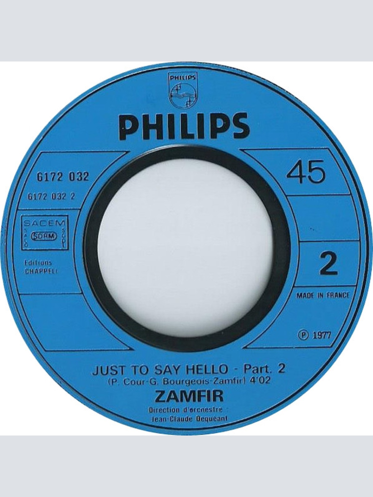 Vinyl / Zamfir* - Just To Say Hello