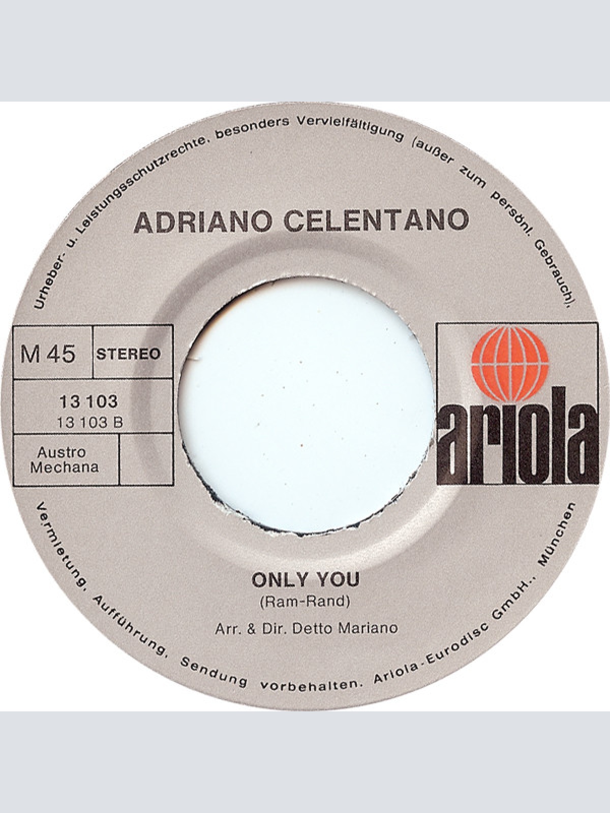 Vinyl / Adriano Celentano - We're Gonna Move / Only You