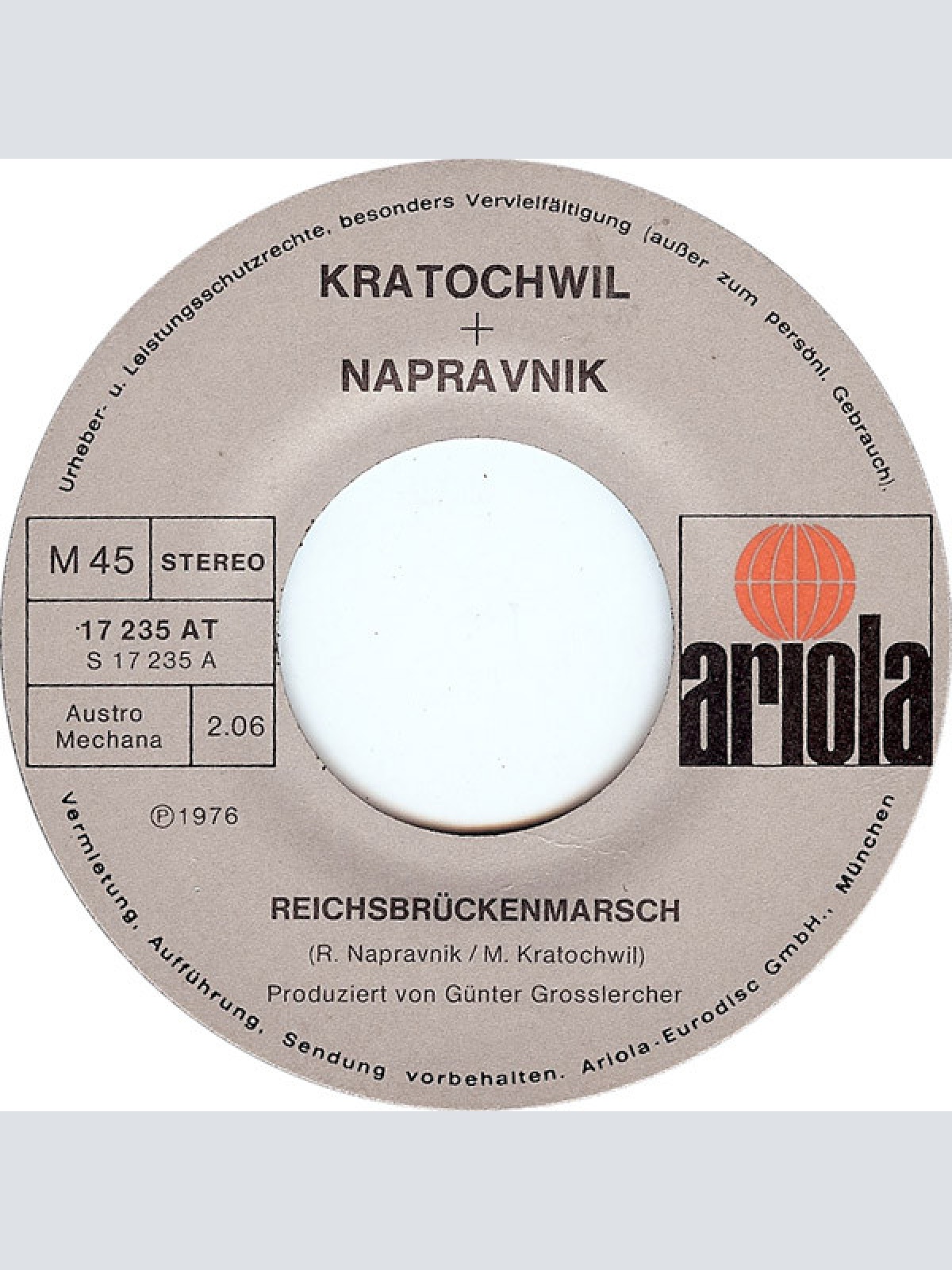 Vinyl / Kratochwil* + Napravnik* - Reichsbrückenmarsch