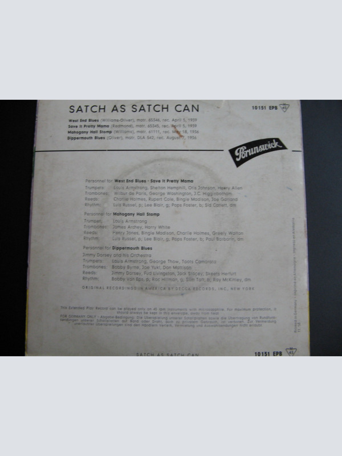 Vinyl / Louis Armstrong - Satch As Satch Can