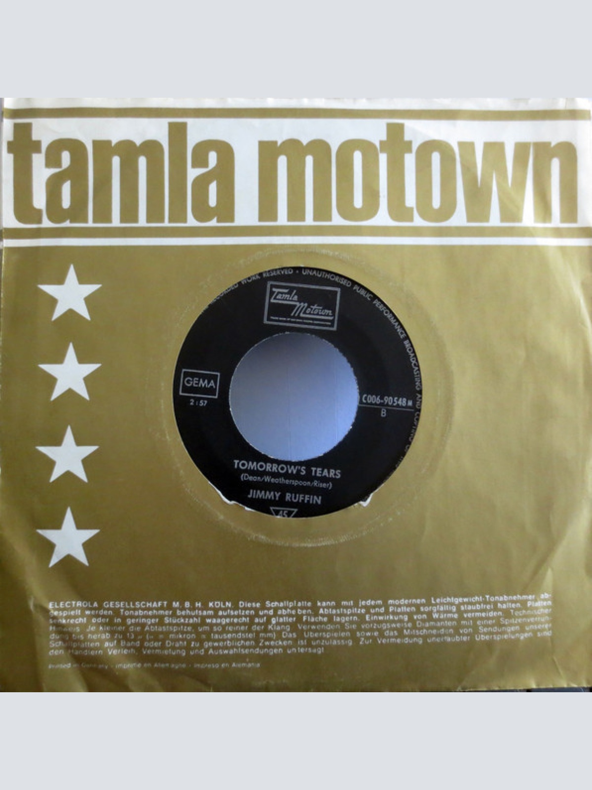 Vinyl / Jimmy Ruffin - I've Passed This Way Before / Tomorrow's Tears