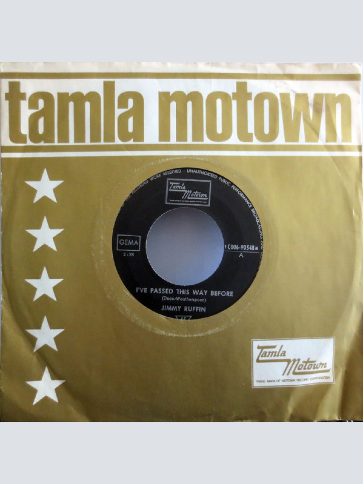 Vinyl / Jimmy Ruffin - I've Passed This Way Before / Tomorrow's Tears
