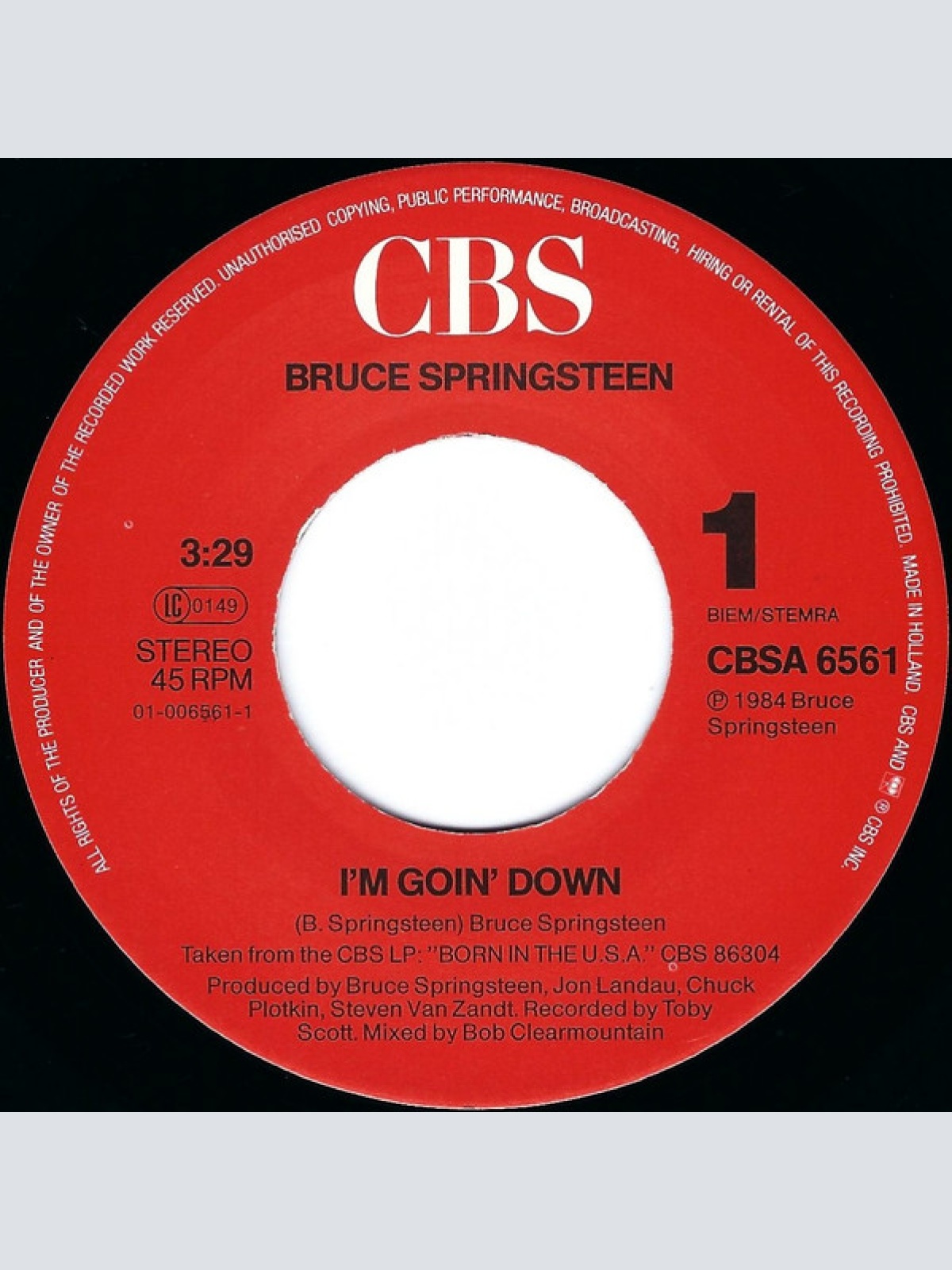 Vinyl / Bruce Springsteen - I'm Goin' Down