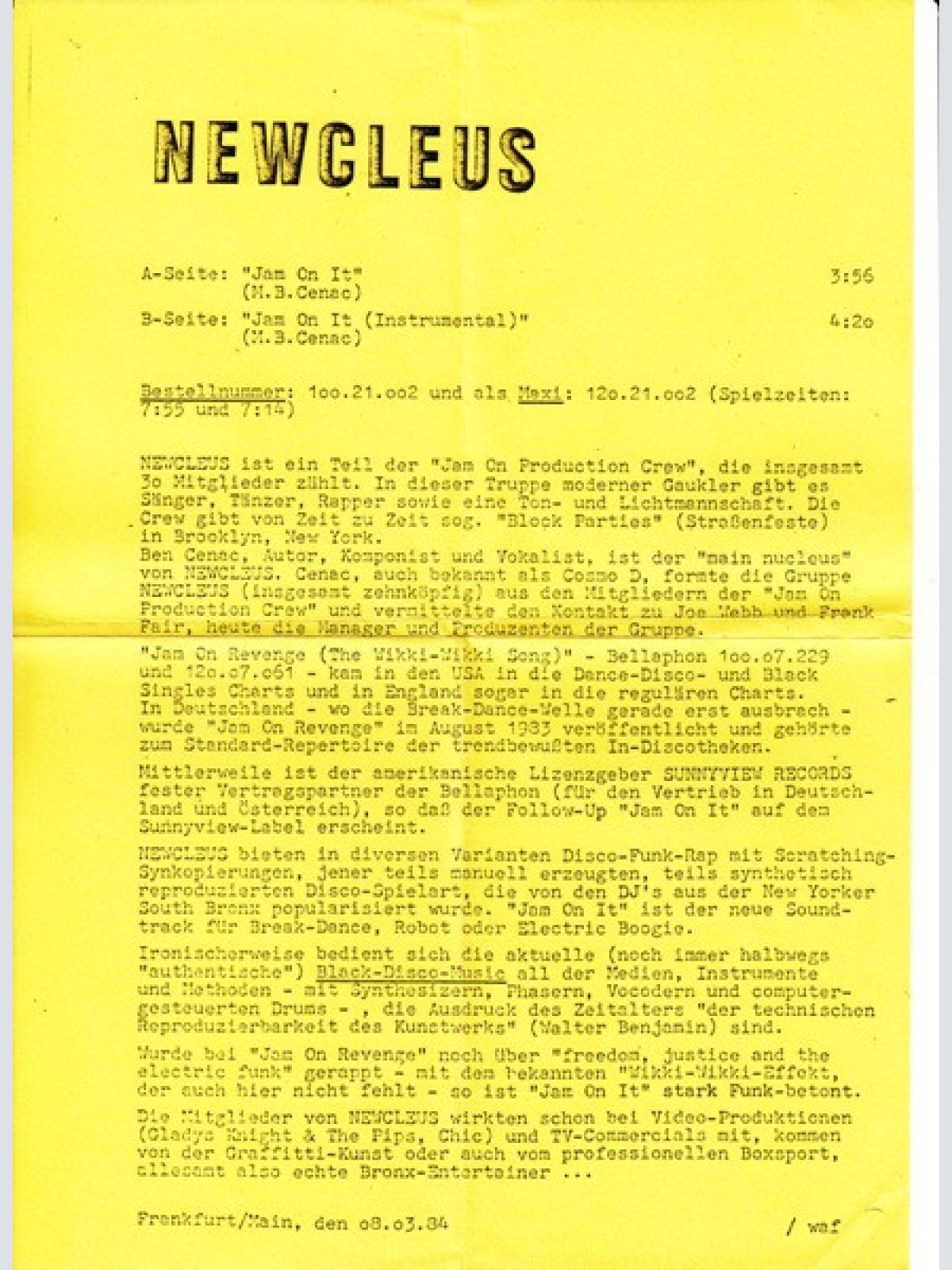 Vinyl / Newcleus - Jam On It