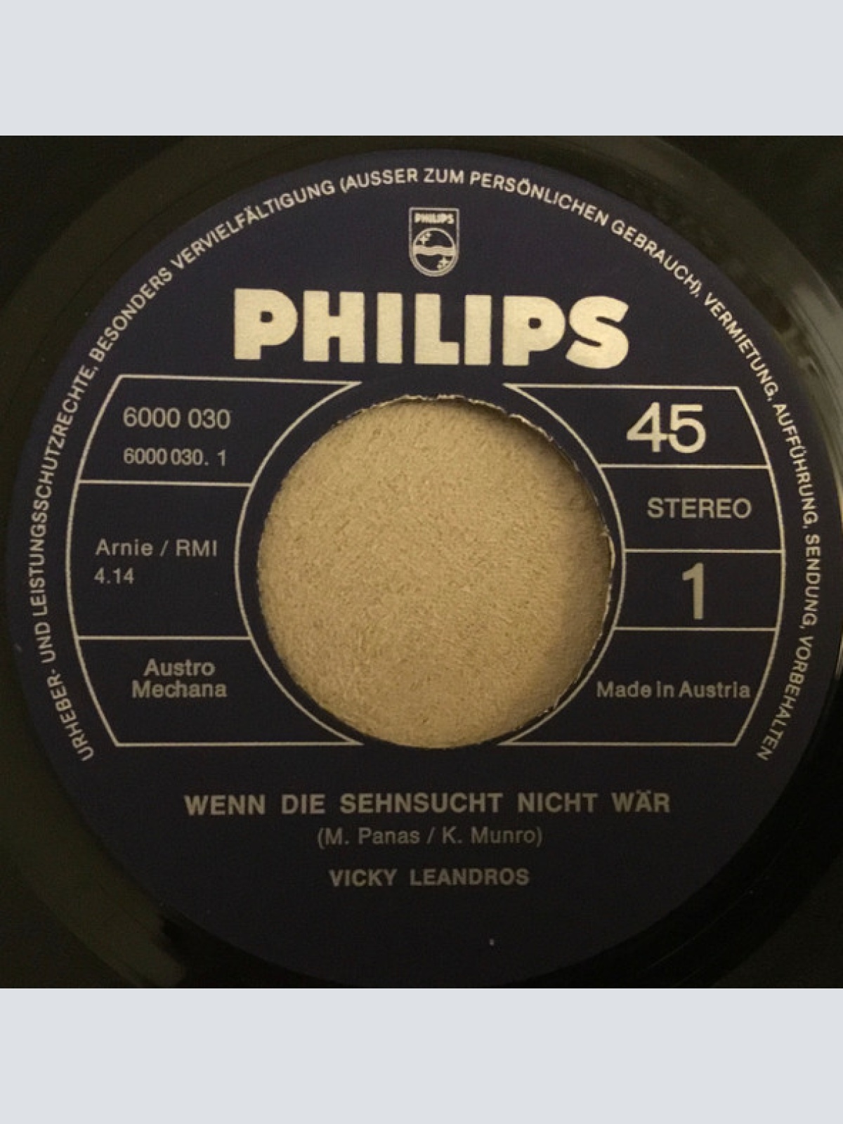 Vinyl / Vicky Leandros - Wenn Die Sehnsucht Nicht Wär