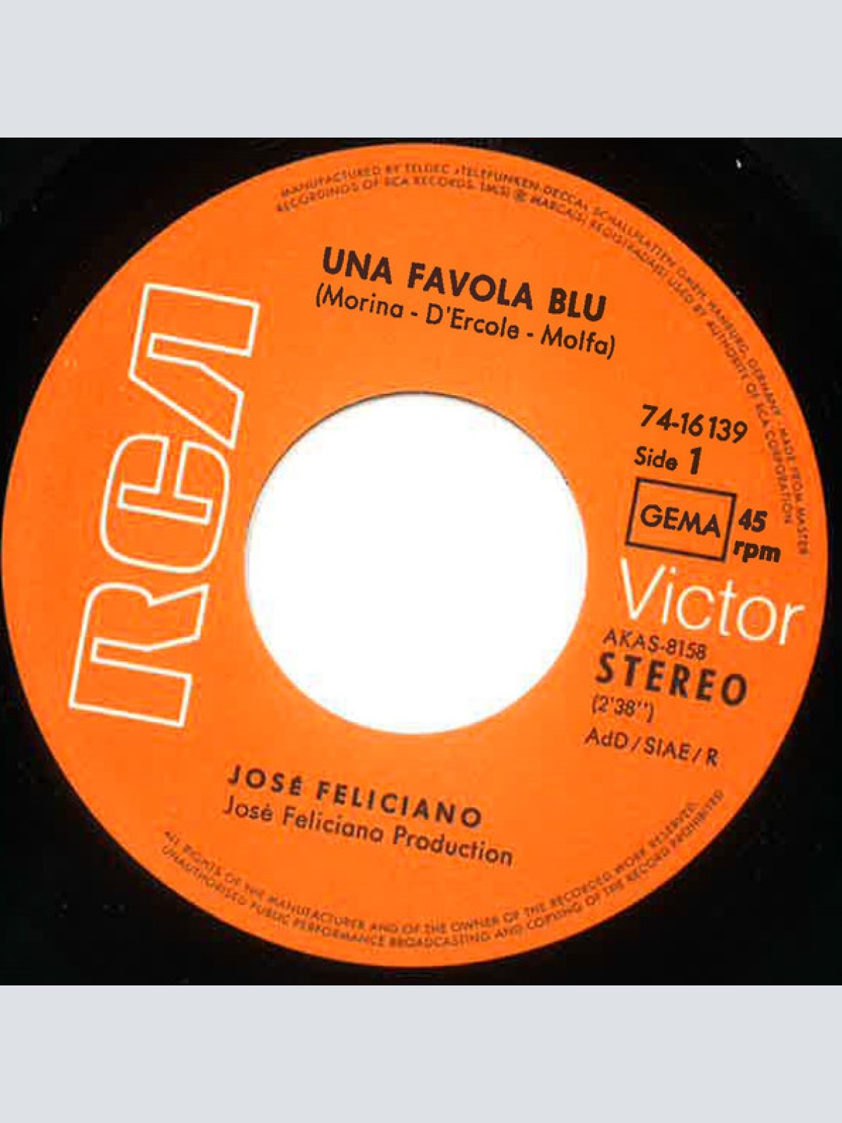 Vinyl / José Feliciano - Una Favola Blu
