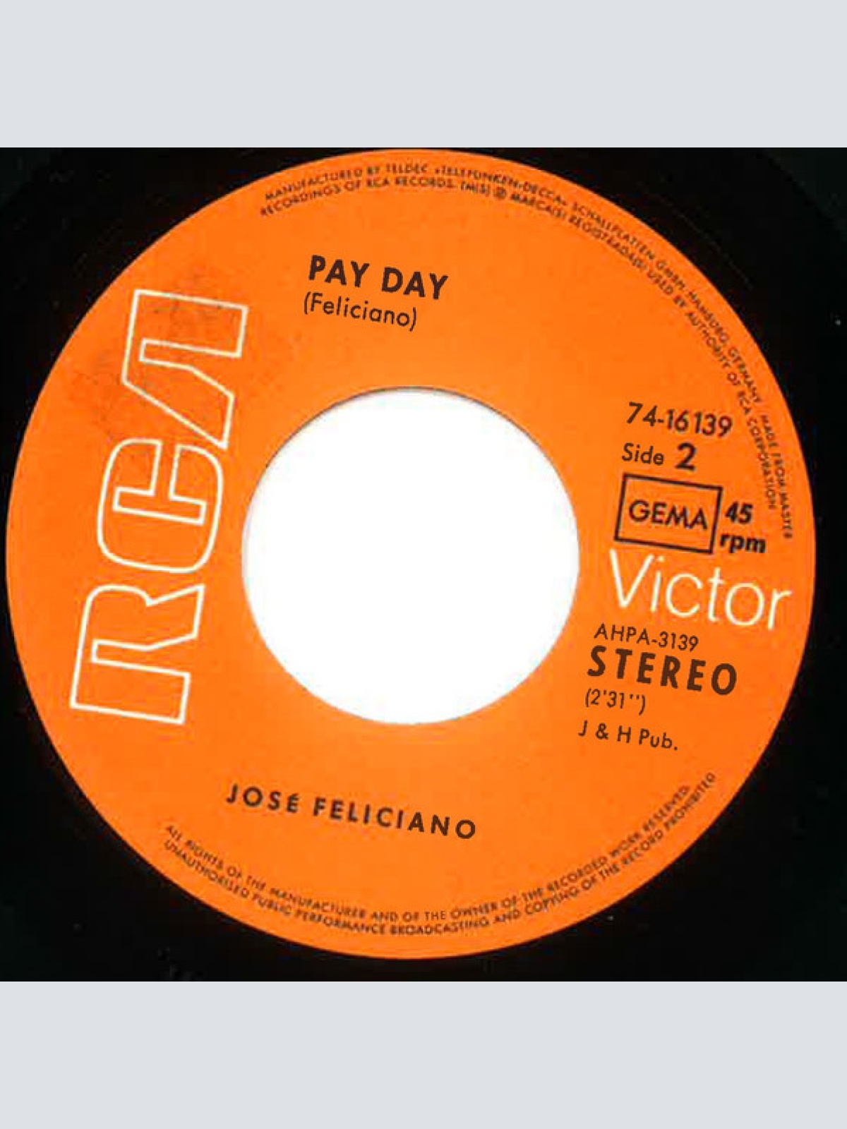 Vinyl / José Feliciano - Una Favola Blu