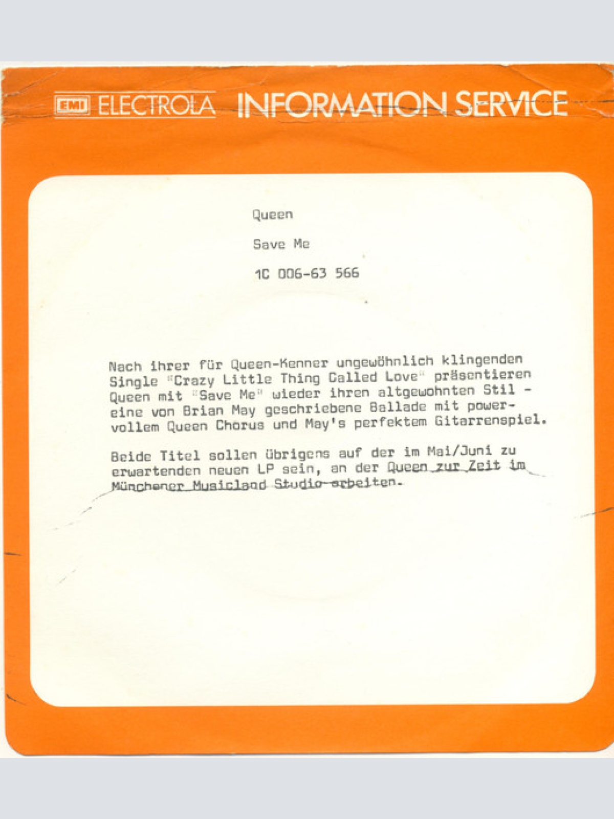 Vinyl / Queen - Save Me