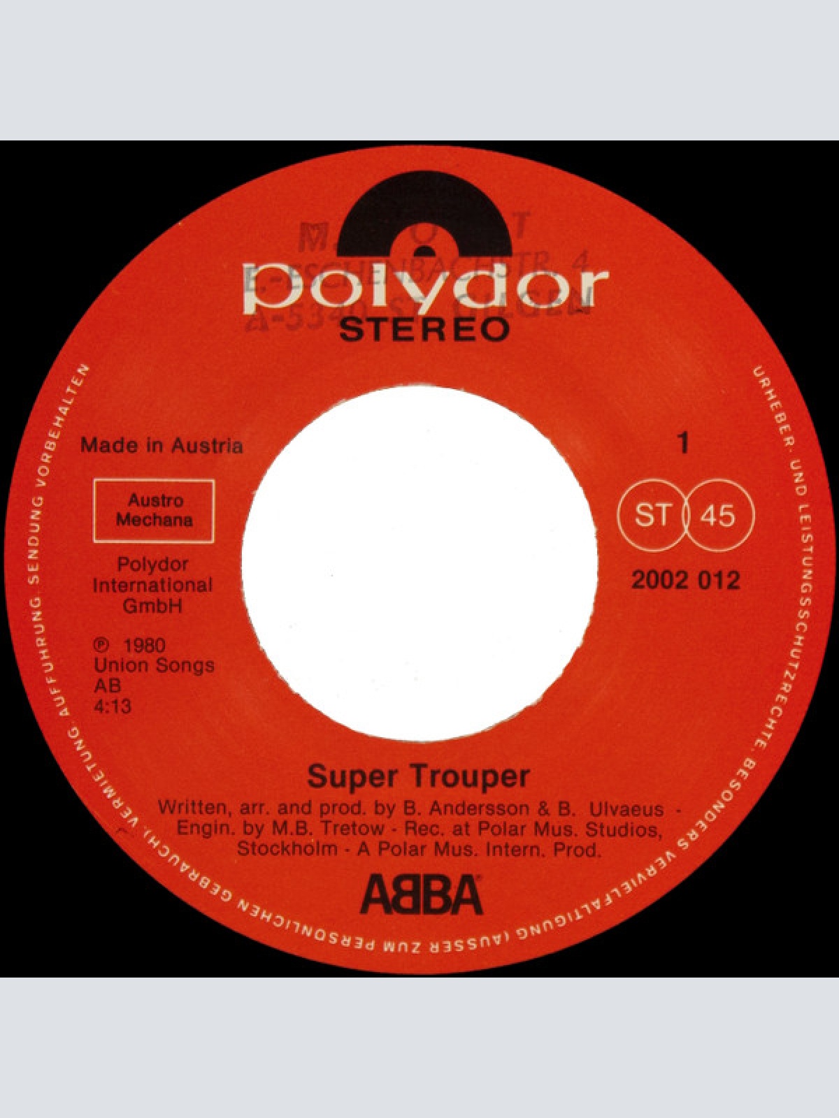 Vinyl / ABBA®* - Super Trouper / The Piper