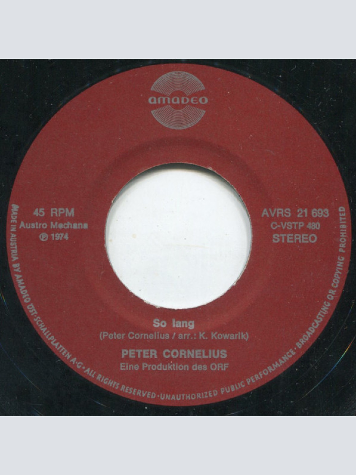 Vinyl / Peter Cornelius - Hampelmann / So Lang