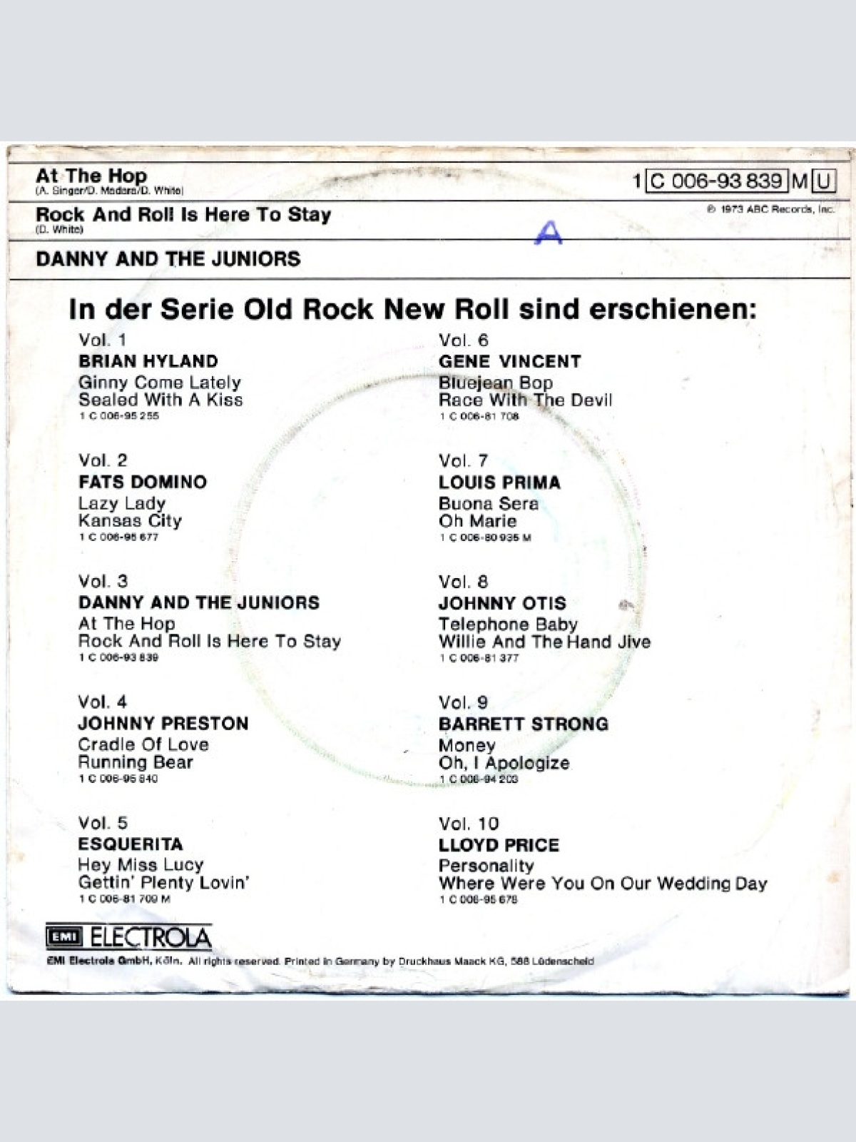 Vinyl / Danny And The Juniors* - At The Hop / Rock And Roll Is Here To Stay