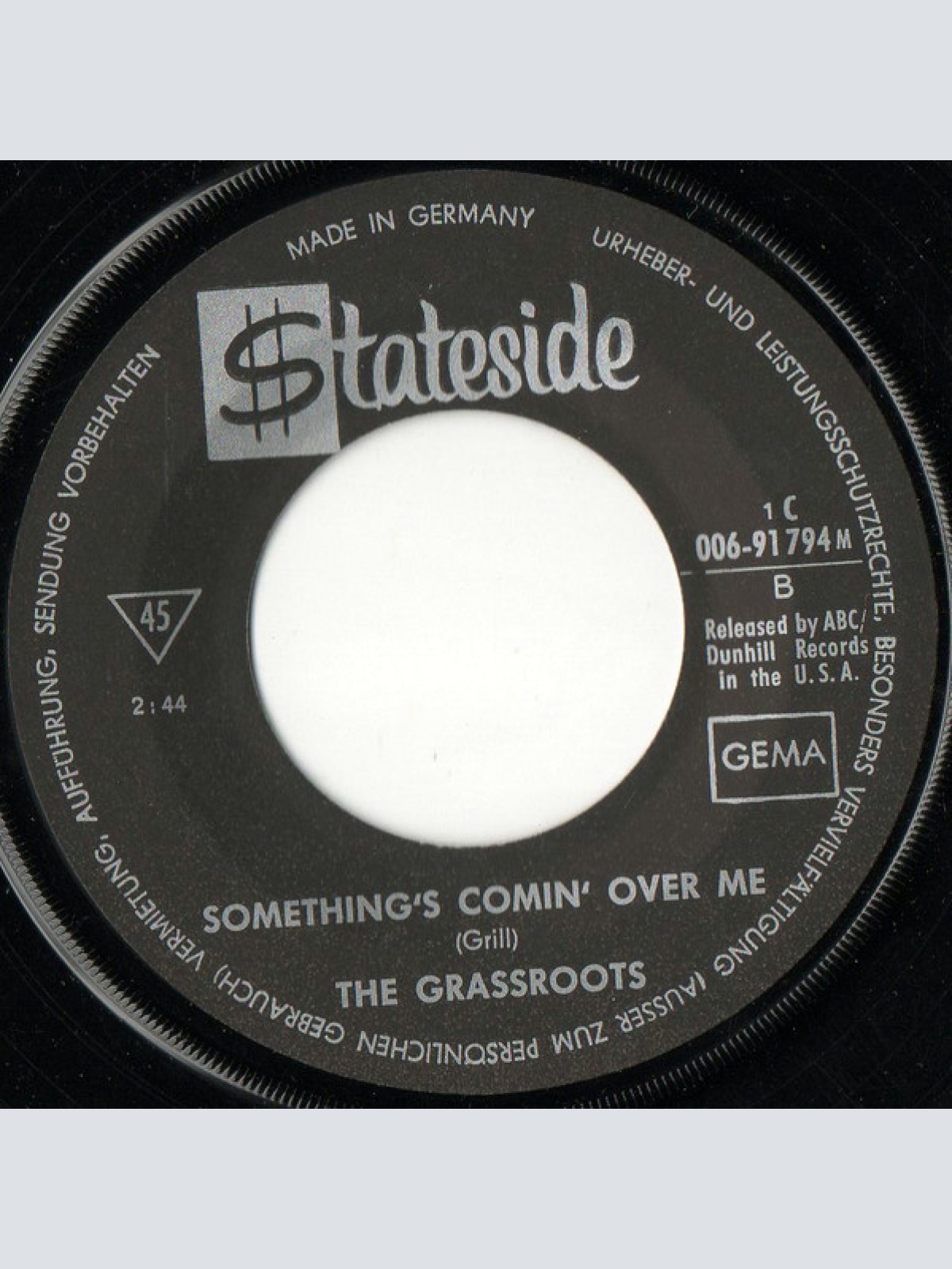 Vinyl / The Grassroots* - Come On And Say It / Something's Comin' Over Me