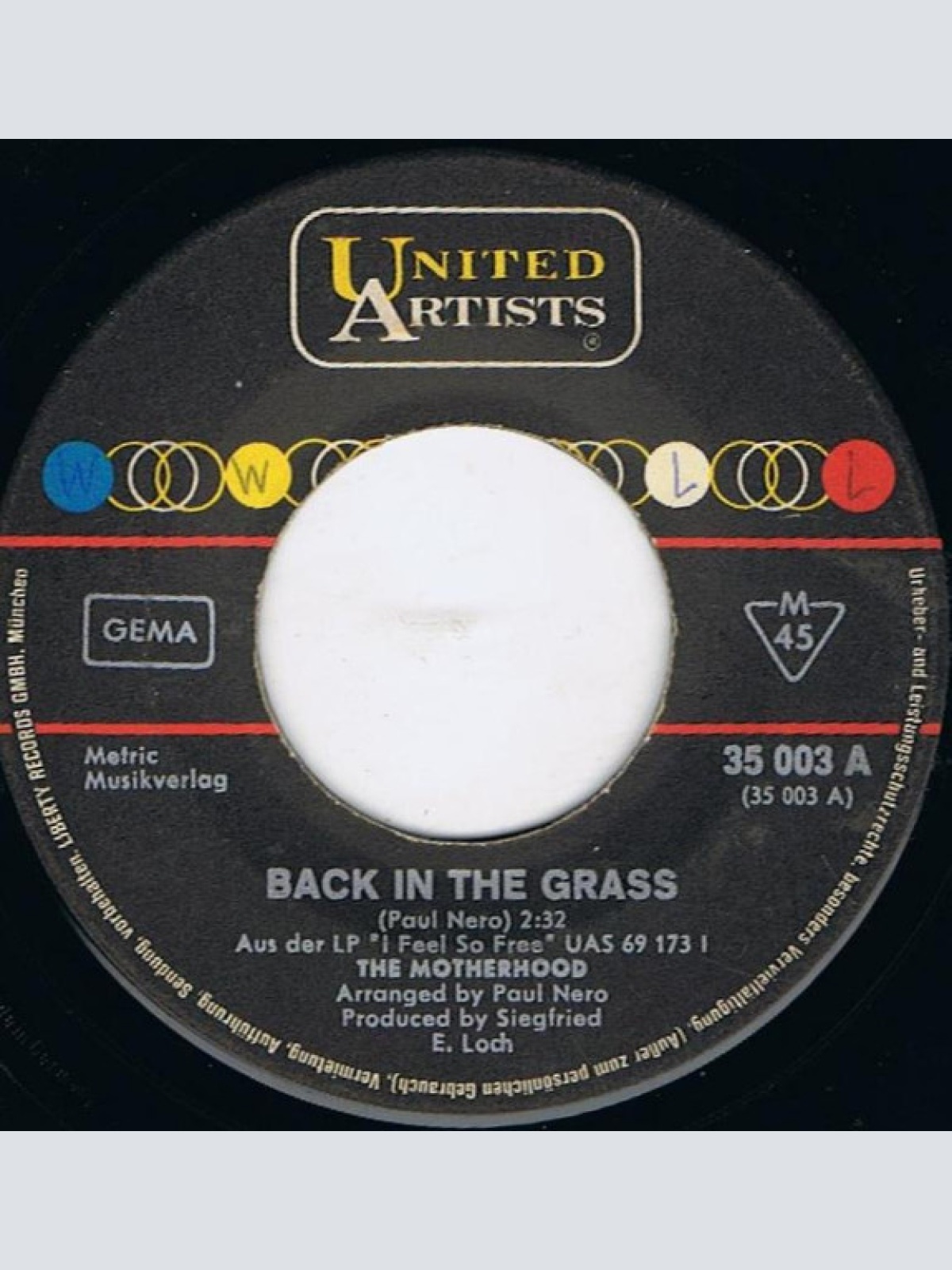 Vinyl / The Motherhood* - Back In The Grass / Soul Town