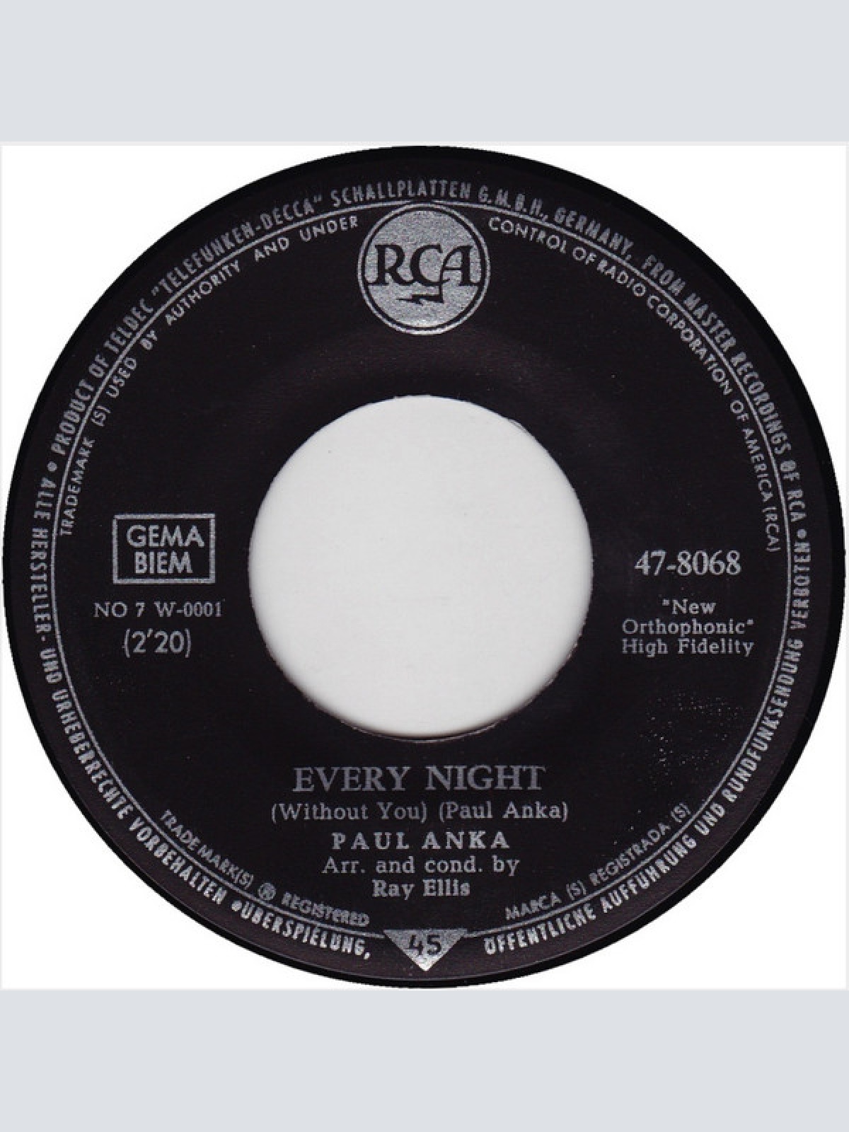 Vinyl / Paul Anka - Every Night / There You Go