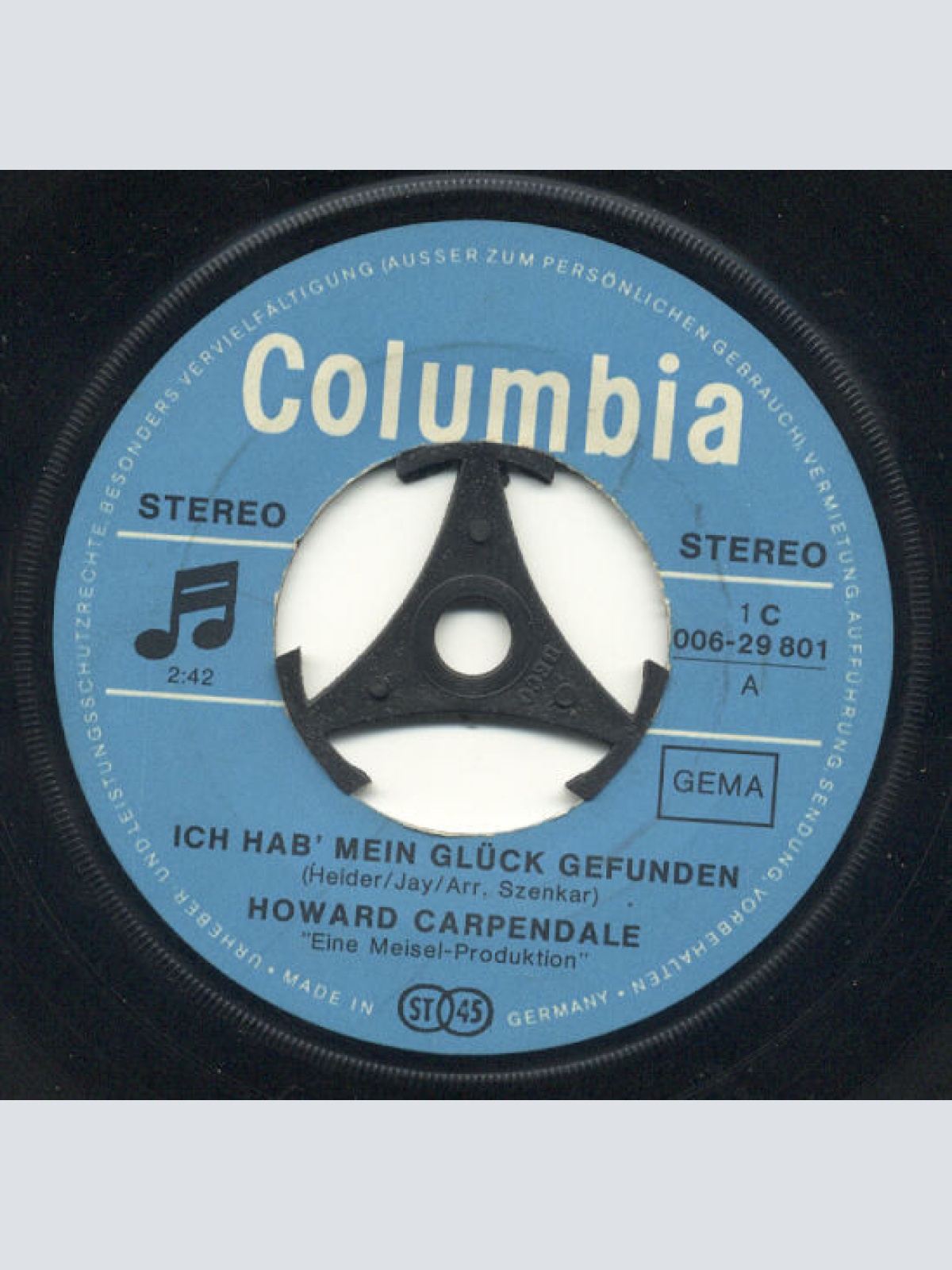 Vinyl / Howard Carpendale - Ich Hab' Mein Glück Gefunden