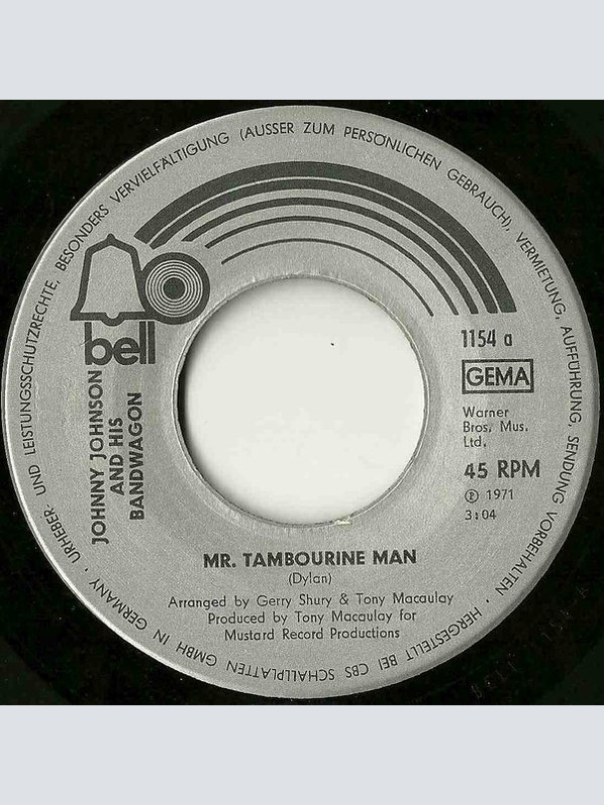 Vinyl / Johnny Johnson And His Bandwagon* - Mr. Tambourine Man