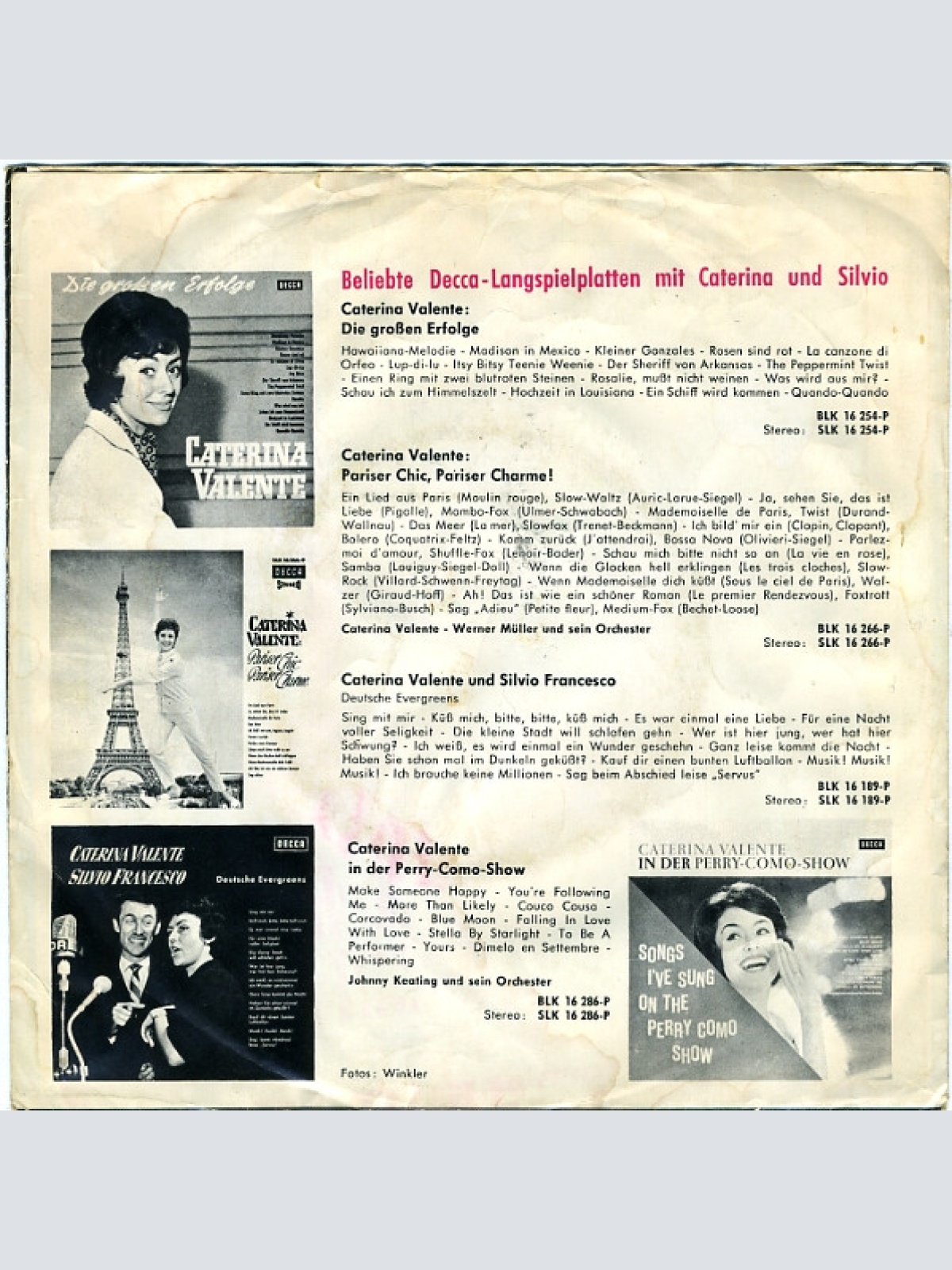 Vinyl / Caterina Und Silvio - Sugar Bébé / Humpa Und Yeah, Yeah, Yeah