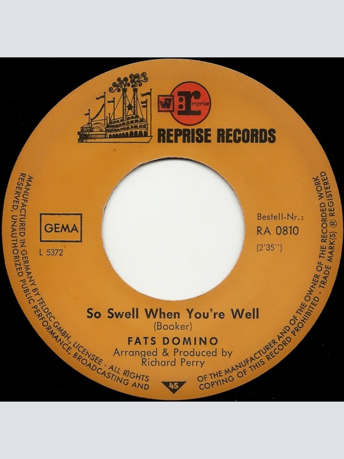 Vinyl / Fats Domino - Everybody's Got Something To Hide Except Me And My Monkey