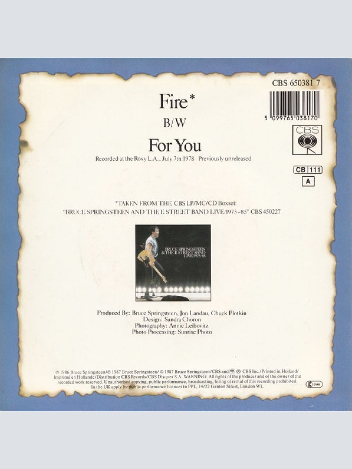 Vinyl / Bruce Springsteen & The E Street Band* - Fire