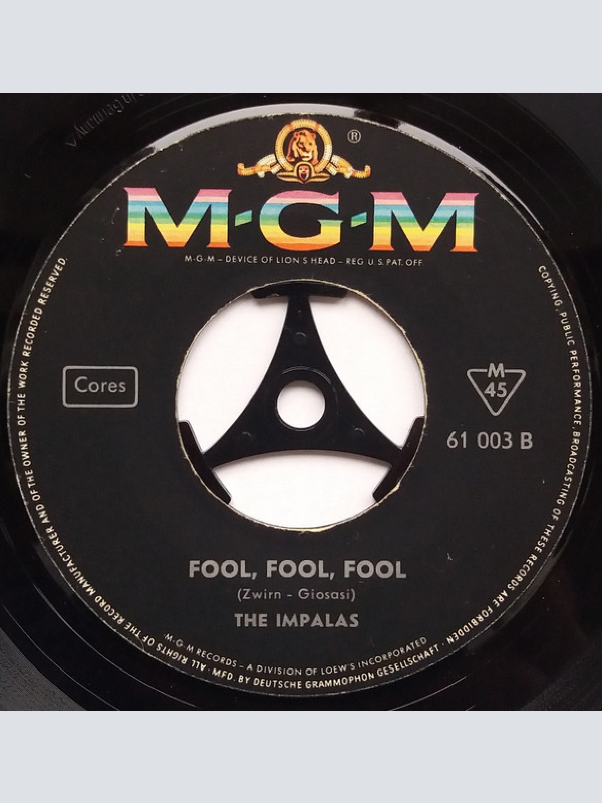 Vinyl / The Impalas - Sorry (I Ran All The Way Home) / Fool, Fool, Fool