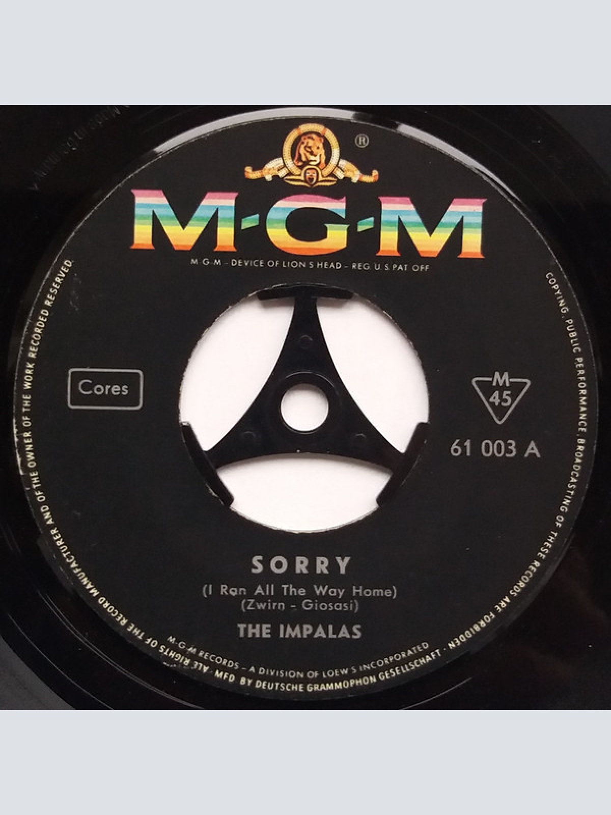 Vinyl / The Impalas - Sorry (I Ran All The Way Home) / Fool, Fool, Fool