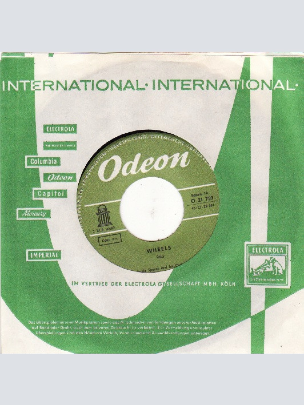 Vinyl / Johnnie Spence And His Orchestra - Wheels